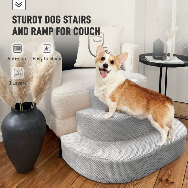 Corduroy Pet Stairs - Non-slip 3 Tiers for Easy Access - Image 5