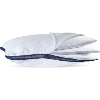 Adjustable Bed Pillows with Removable Bamboo Pillowcase
