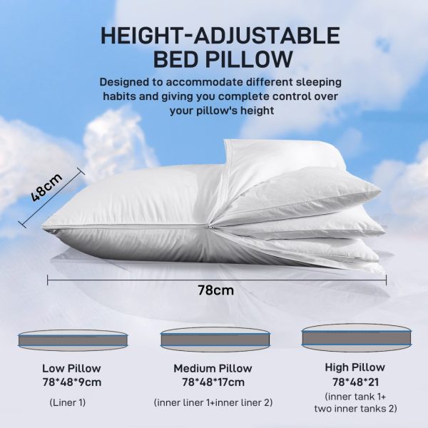 Adjustable Bed Pillows with Removable Bamboo Pillowcase - Image 8