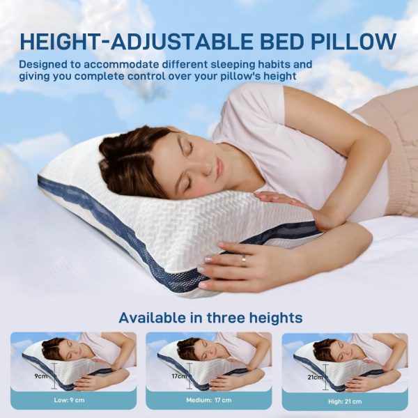 Adjustable Bed Pillows with Removable Bamboo Pillowcase - Image 9