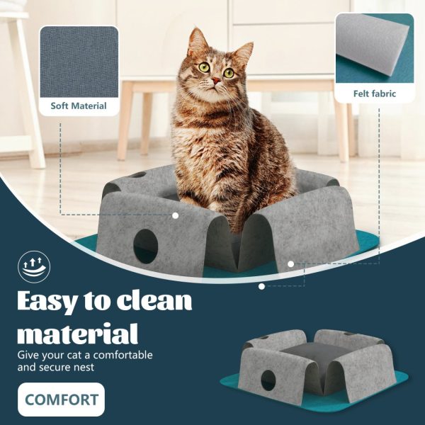 2-in-1 Cat Tunnel Bed with Play Nest Cave Tunnels for Cats & Kittens - Image 2