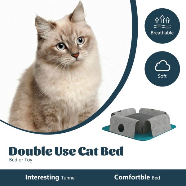 2-in-1 Cat Tunnel Bed with Play Nest Cave Tunnels for Cats & Kittens - Image 3