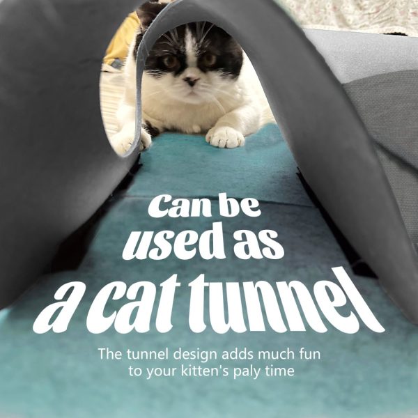 2-in-1 Cat Tunnel Bed with Play Nest Cave Tunnels for Cats & Kittens - Image 4