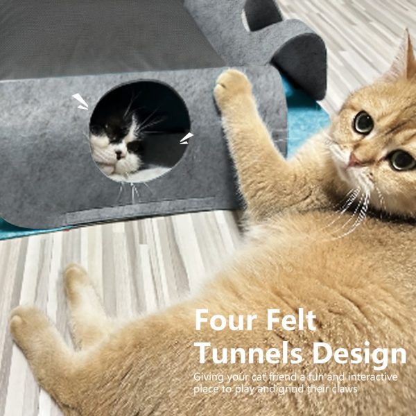 2-in-1 Cat Tunnel Bed with Play Nest Cave Tunnels for Cats & Kittens - Image 6