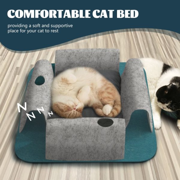 2-in-1 Cat Tunnel Bed with Play Nest Cave Tunnels for Cats & Kittens - Image 7