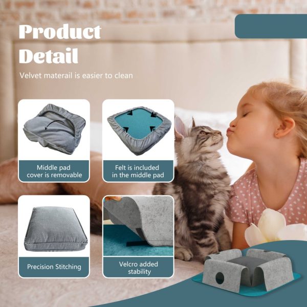 2-in-1 Cat Tunnel Bed with Play Nest Cave Tunnels for Cats & Kittens - Image 9