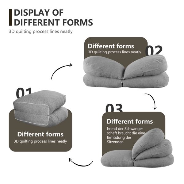 Giant Lazy Floor Sofa Bed for Adults - Adjustable Fold Out Futon Couch - Image 3