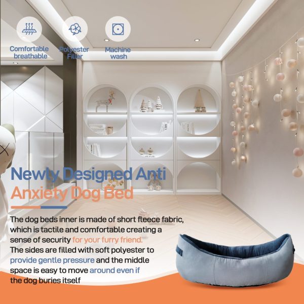 Anxiety-Relief Cat Bed for Small/Medium Pets - Cozy, Washable - Image 10