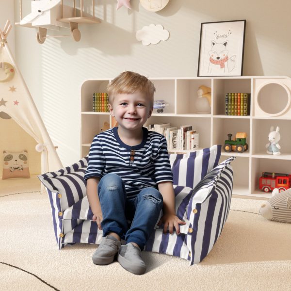 Foldable Kids Sofa Couch Upholstered 2 in 1 Flip Open Seat - Image 3