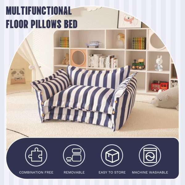 Foldable Kids Sofa Couch Upholstered 2 in 1 Flip Open Seat - Image 8