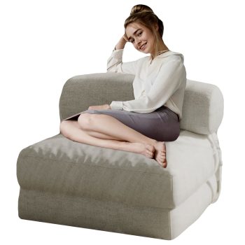 Folding Floor Sofa Bed with Filling, Sleeper Guest Couch