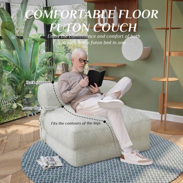 Folding Floor Sofa Bed with Filling, Sleeper Guest Couch - Image 4