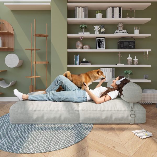 Folding Floor Sofa Bed with Filling, Sleeper Guest Couch - Image 5