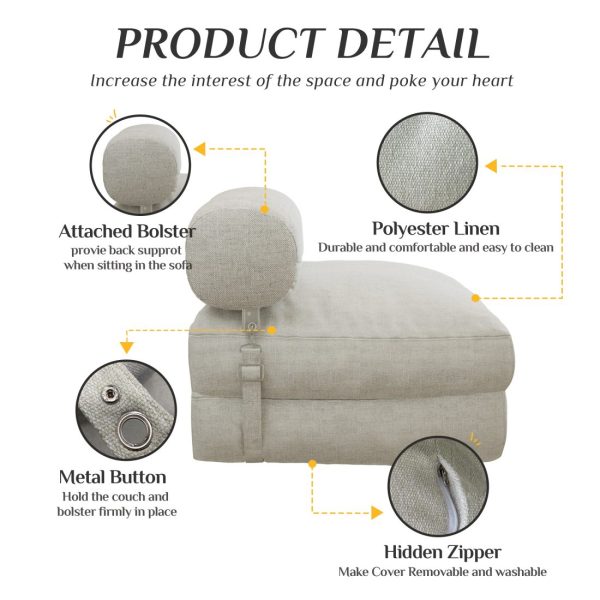 Folding Floor Sofa Bed with Filling, Sleeper Guest Couch - Image 10