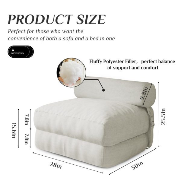 Folding Floor Sofa Bed with Filling, Sleeper Guest Couch - Image 11