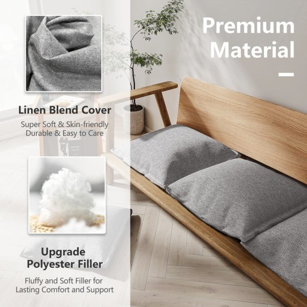 Convertible Floor Cushion Set with Zipper for Indoor Outdoor Seating - Image 4