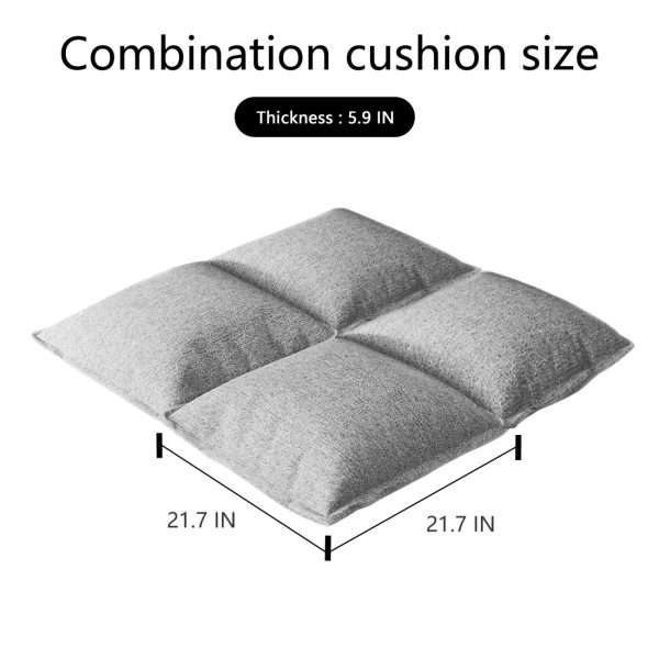 Convertible Floor Cushion Set with Zipper for Indoor Outdoor Seating - Image 8