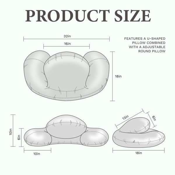 Bed Reading Pillow with Arms, Side Sleeper Pillow for Reading - Image 5