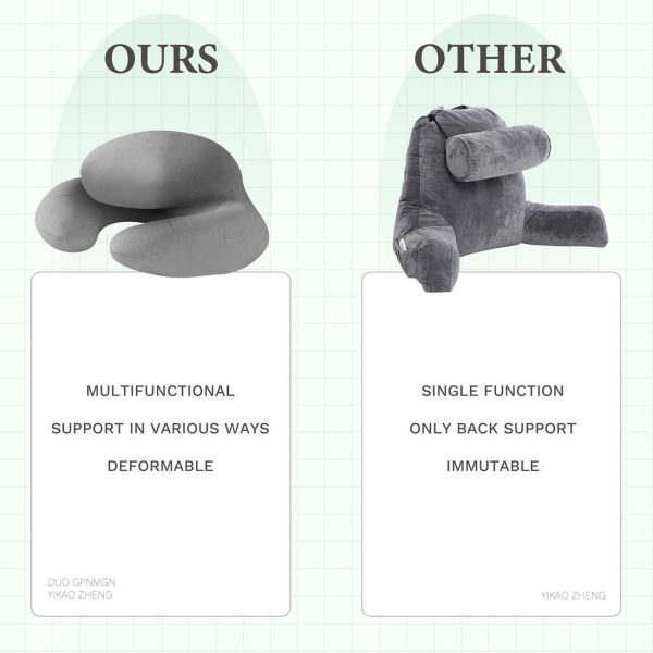 Bed Reading Pillow with Arms, Side Sleeper Pillow for Reading - Image 11