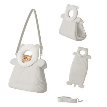 Soft Plush Cat Sling Carrier for Traveling & Shopping