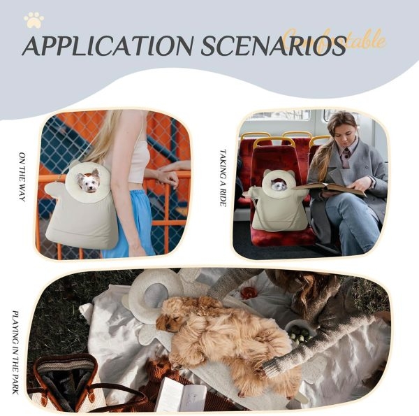 Soft Plush Cat Sling Carrier for Traveling & Shopping - Image 4