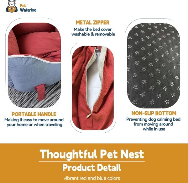 Calming Pet Bed for Small to Medium Pets with Non-Slip Bottom - Image 5