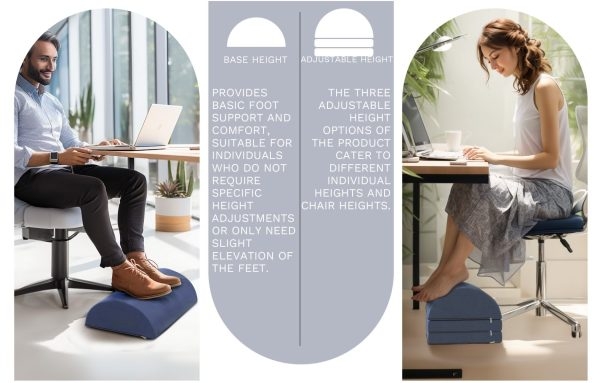 Adjustable Foot Rest for Pain Relief - Office Desk Stool - Image 12