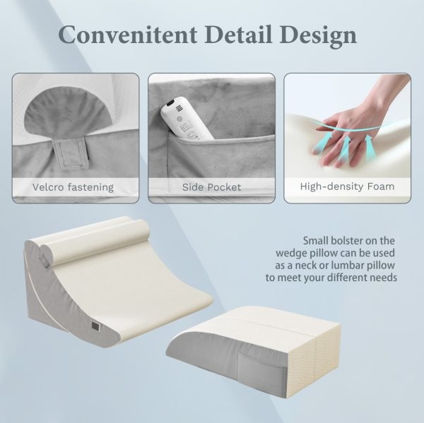 Bed Wedge Pillow Set for Surgery Recovery, Neck and Back Support - Image 10