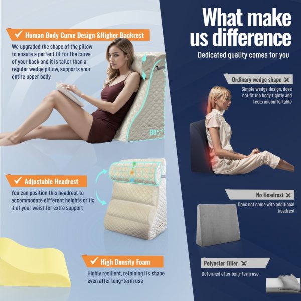 Adjustable Wedge Support Pillow - Ergonomic Sleeping Pillow - Image 9