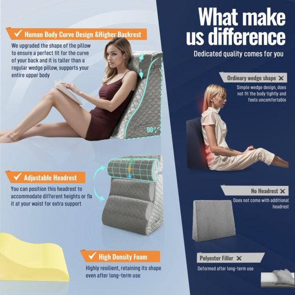 Adjustable Wedge Support Pillow - Ergonomic Sleeping Pillow - Image 15