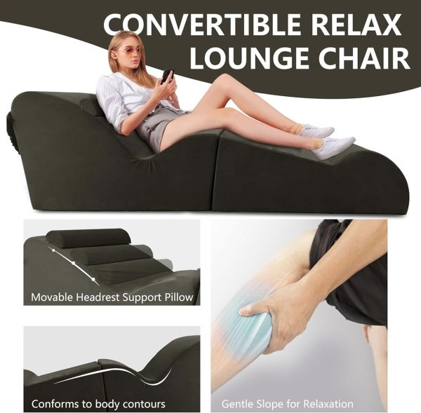 Curved Chaise Lounge Chair for Yoga and Relaxation - Image 7