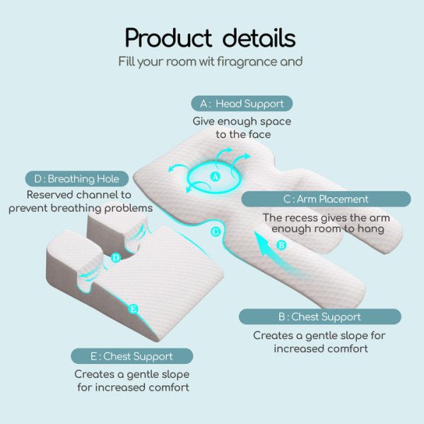 Face Down Pillow Prone Pillow Positioner For Side Sleeping - Image 6