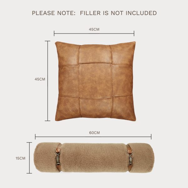 Faux Leather Pillow Covers Set Home Decorative Pillowcase 3 Pcs Sets - Image 11