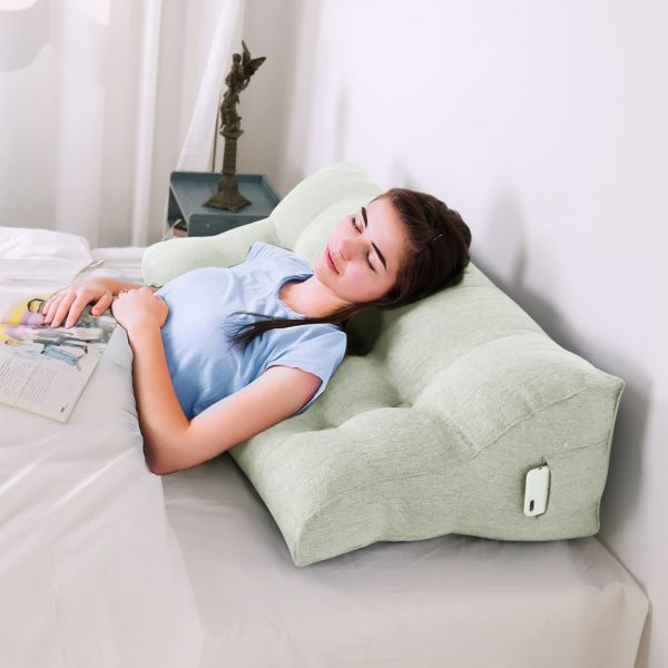 Headboard Pillow Large wedge Bolster Pillow Body Cushions White - Image 4
