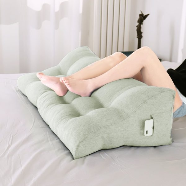 Headboard Pillow Large wedge Bolster Pillow Body Cushions White - Image 5