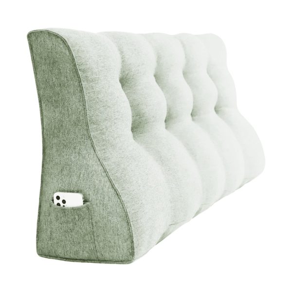 Headboard Pillow Large wedge Bolster Pillow Body Cushions White - Image 12