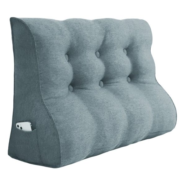 Large wedge Bolster Pillow Headboard Pillow Body Cushions Gray