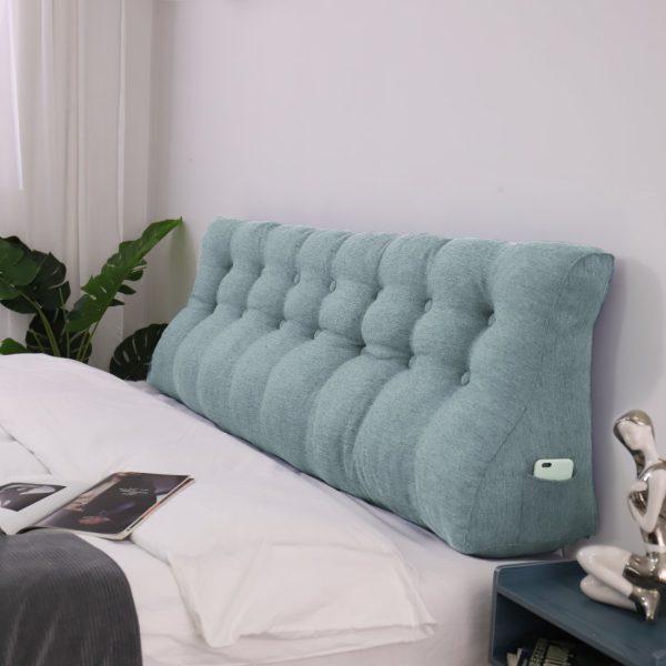 Large wedge Bolster Pillow Headboard Pillow Body Cushions Gray - Image 2
