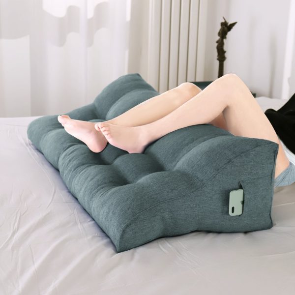Large wedge Bolster Pillow Headboard Pillow Body Cushions Gray - Image 10