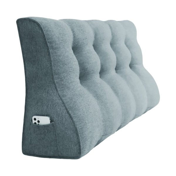 Large wedge Bolster Pillow Headboard Pillow Body Cushions Gray - Image 12