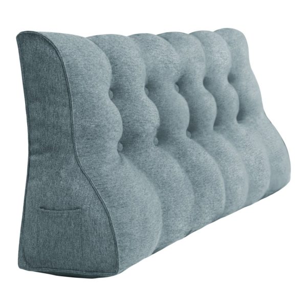 Large wedge Bolster Pillow Headboard Pillow Body Cushions Gray - Image 13