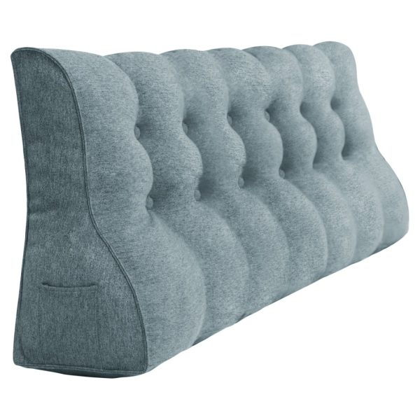 Large wedge Bolster Pillow Headboard Pillow Body Cushions Gray - Image 14