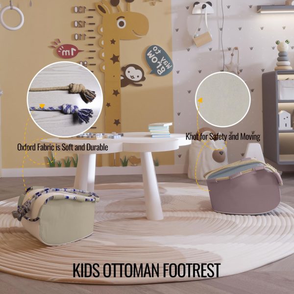 Kids Ottoman Footrest Stool - Flexible Seating - 2 Pcs Set - Image 4