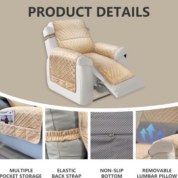 non slip quilted recliner chair cover 07