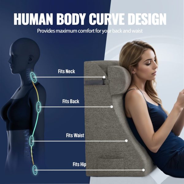 Adjustable Wedge Support Pillow - Ergonomic Reading Pillow Linen - Image 6