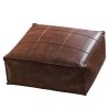 square leather pouf ottoman floor pillow tatami 583