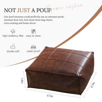 square leather pouf ottoman floor pillow tatami 584