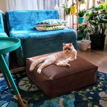 square leather pouf ottoman floor pillow tatami 587