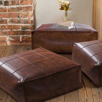 square leather pouf ottoman floor pillow tatami 590