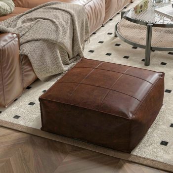 square leather pouf ottoman floor pillow tatami 591